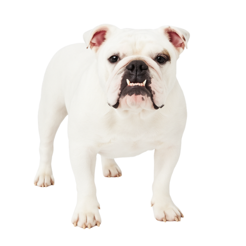 Egészséges fehér bulldog